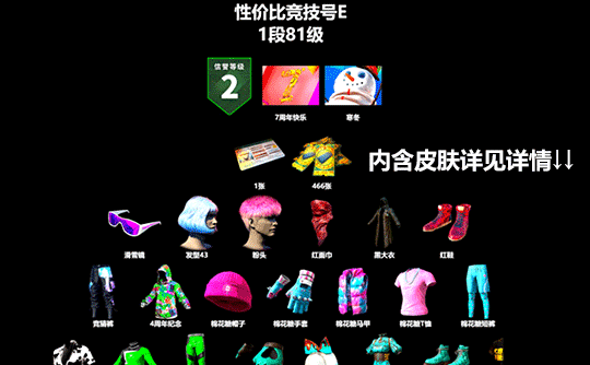 性价比竞技号E 带初始(库存皮肤详见下图)